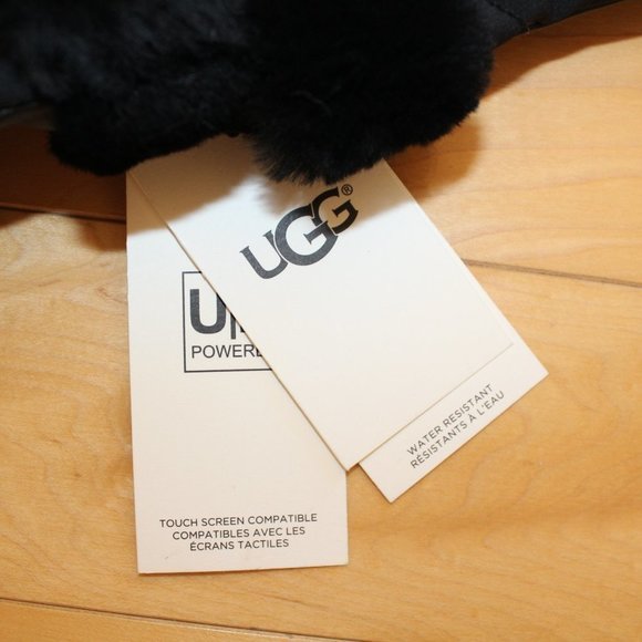 NWT WOMEN'S QUILTED LEATHER FUR LINED SMART GLOVES BLACK‎ S/M - Picture 3 of 6